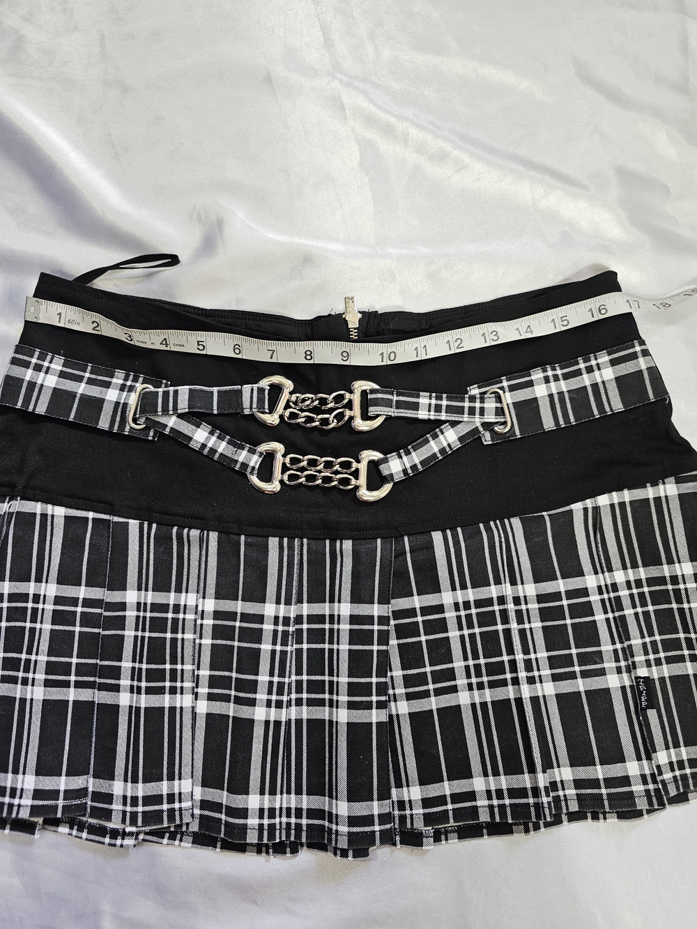 Tripp NYC Black & White Plaid Mini Skirt - Picture 3 of 9